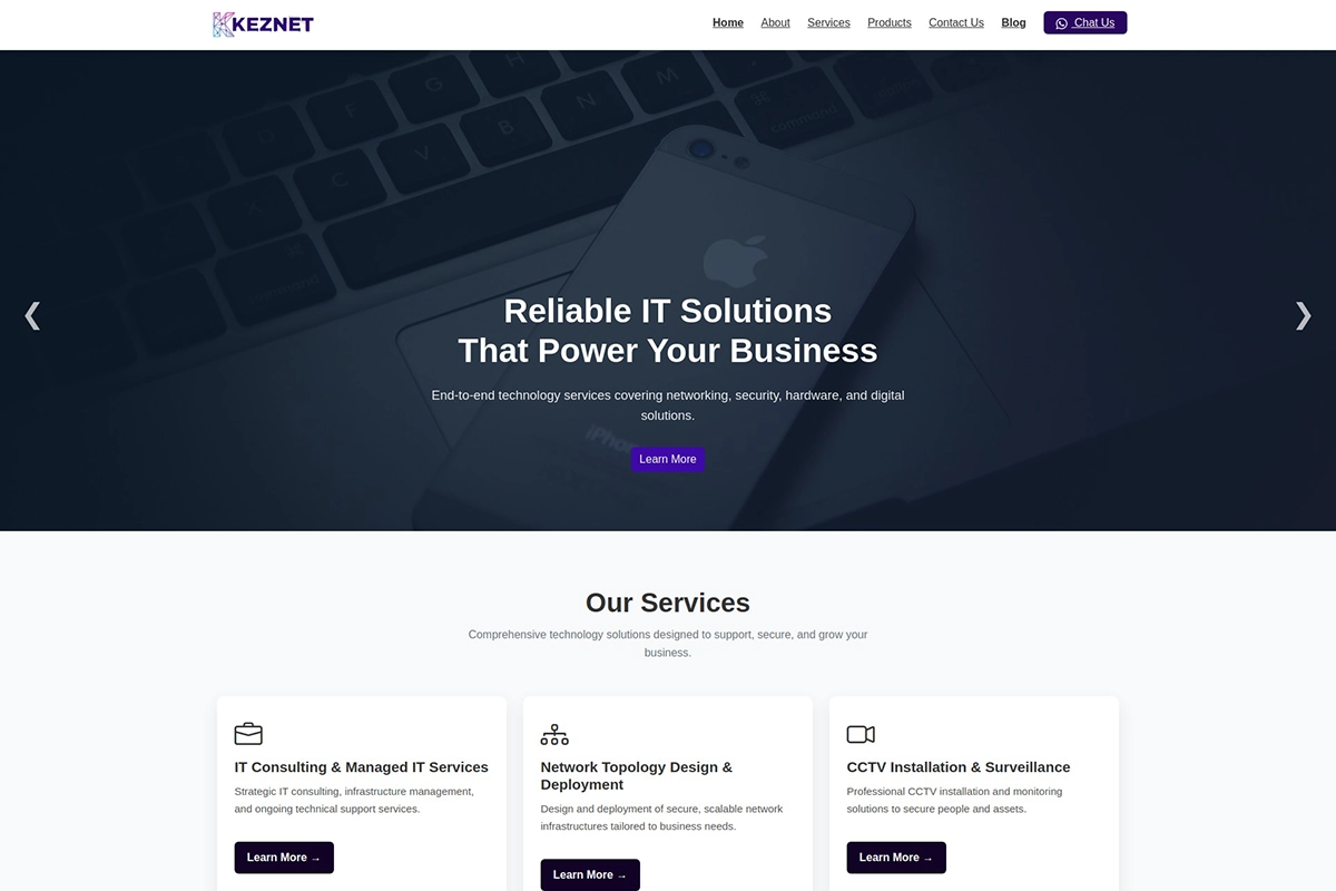 Keznet IT Consulting website